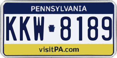 PA license plate KKW8189