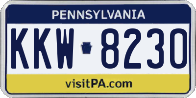 PA license plate KKW8230