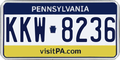 PA license plate KKW8236