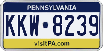 PA license plate KKW8239