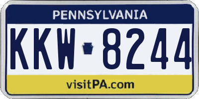 PA license plate KKW8244