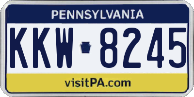 PA license plate KKW8245