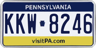 PA license plate KKW8246
