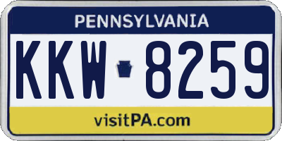 PA license plate KKW8259