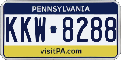 PA license plate KKW8288