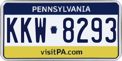 PA license plate KKW8293