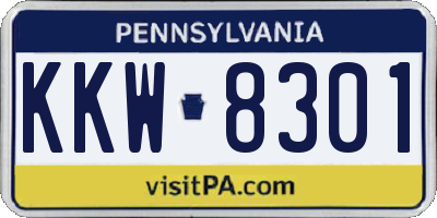 PA license plate KKW8301