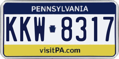 PA license plate KKW8317