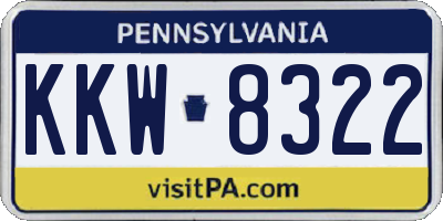 PA license plate KKW8322