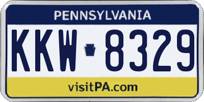 PA license plate KKW8329