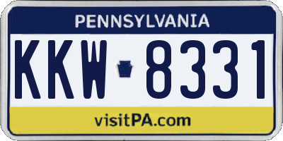 PA license plate KKW8331