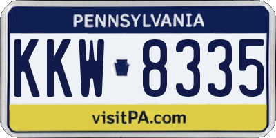 PA license plate KKW8335