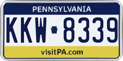 PA license plate KKW8339