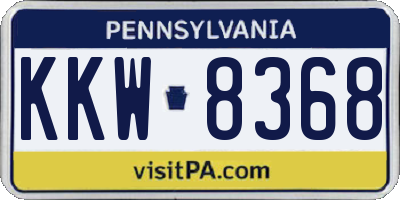PA license plate KKW8368