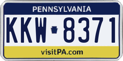 PA license plate KKW8371