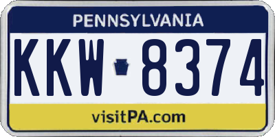 PA license plate KKW8374