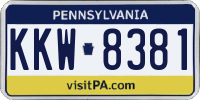 PA license plate KKW8381