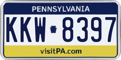 PA license plate KKW8397