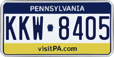 PA license plate KKW8405