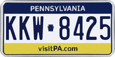 PA license plate KKW8425