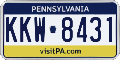 PA license plate KKW8431