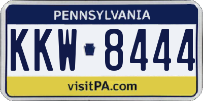 PA license plate KKW8444