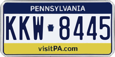 PA license plate KKW8445