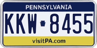 PA license plate KKW8455