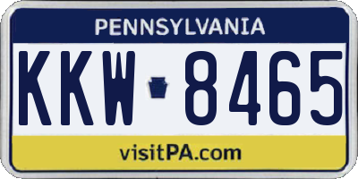 PA license plate KKW8465