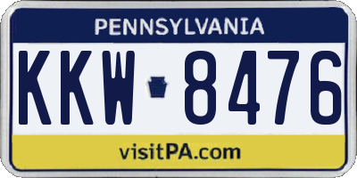 PA license plate KKW8476