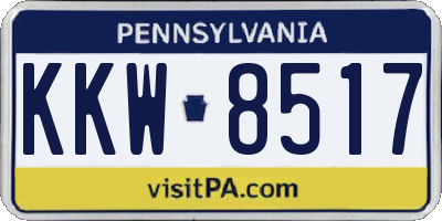 PA license plate KKW8517