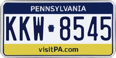 PA license plate KKW8545