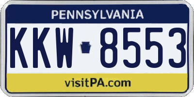 PA license plate KKW8553