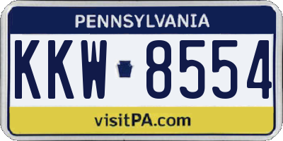 PA license plate KKW8554