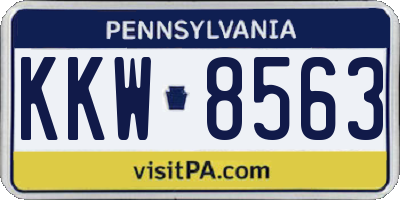 PA license plate KKW8563