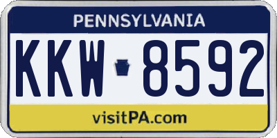 PA license plate KKW8592
