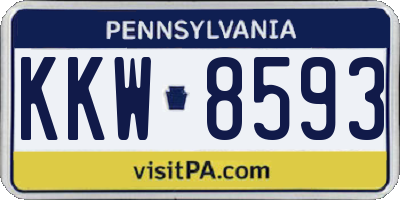PA license plate KKW8593