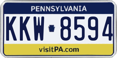 PA license plate KKW8594