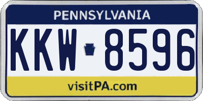 PA license plate KKW8596