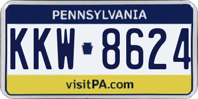 PA license plate KKW8624