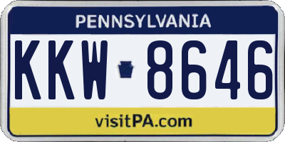 PA license plate KKW8646