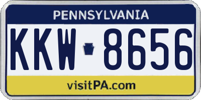 PA license plate KKW8656