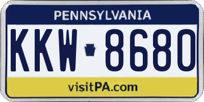 PA license plate KKW8680