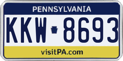 PA license plate KKW8693