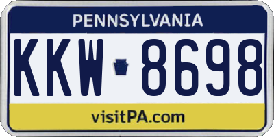 PA license plate KKW8698