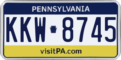 PA license plate KKW8745