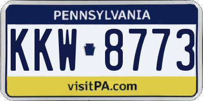 PA license plate KKW8773