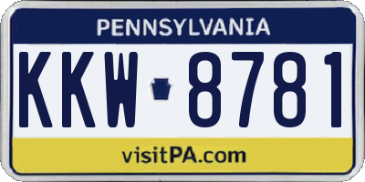 PA license plate KKW8781