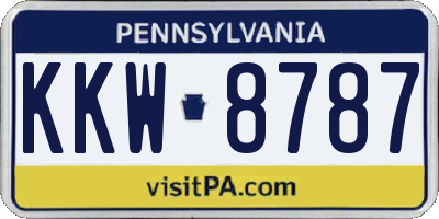 PA license plate KKW8787