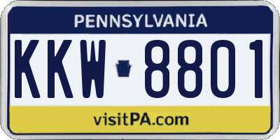 PA license plate KKW8801